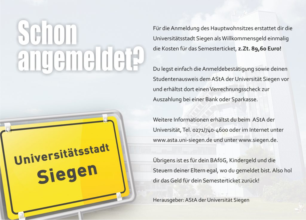 Semesterticket2014 Postkarte DIN A6